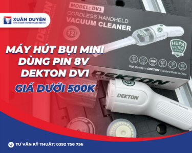 Máy hút bụi mini tích hợp pin 8V DV1 Dekton, giải pháp vệ sinh nhỏ gọn và tiện lợi