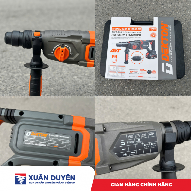 Máy khoan 3 chức năng pin 21V Dekton M21-RH2603BX