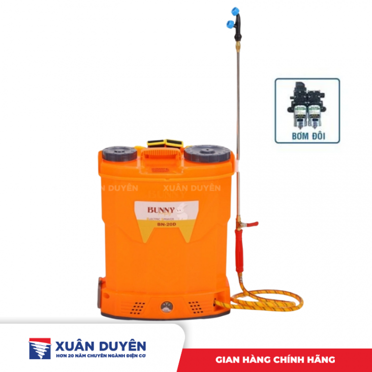 Bình xịt điện bơm đôi Bunny BN-20BD (20L, 12AH)