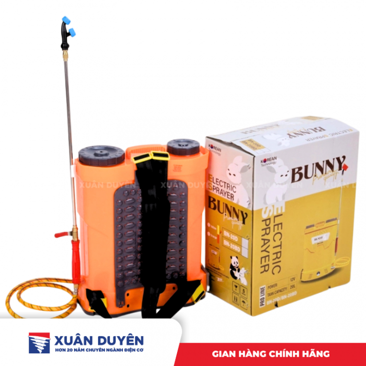 Bình xịt điện bơm đôi Bunny BN-20BD (20L, 12AH)