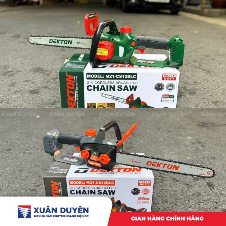 Máy cưa xích dùng pin 21V Dekton M21-CS12BLC 