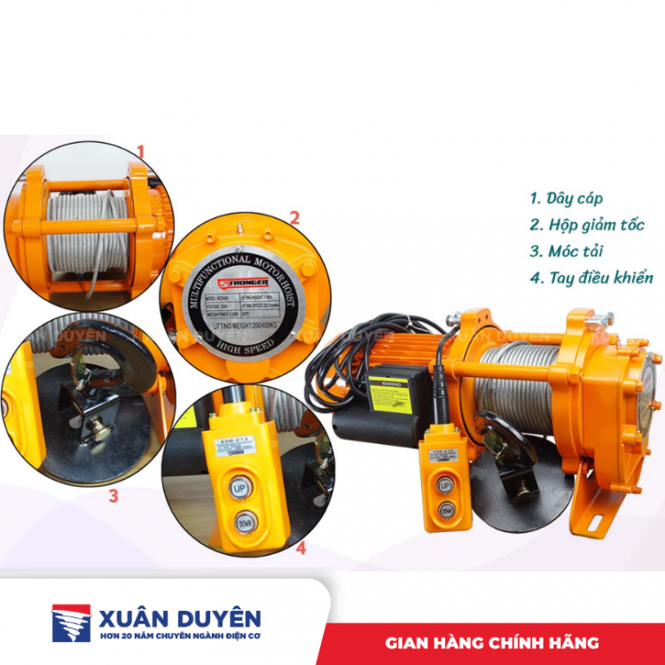 Máy tời xây dựng 200-400kg Stronger KCD-400