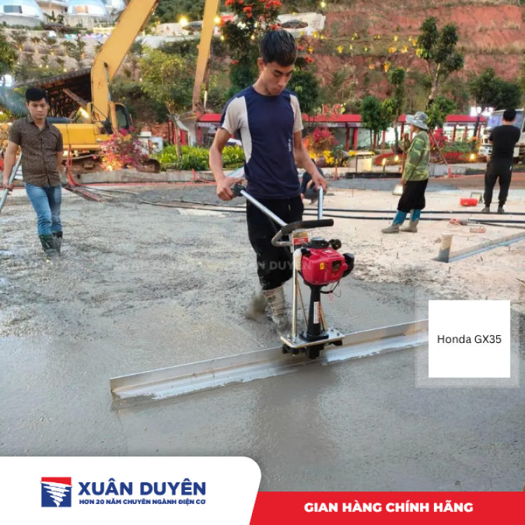 Máy đầm thước khung inox Honda GX35
