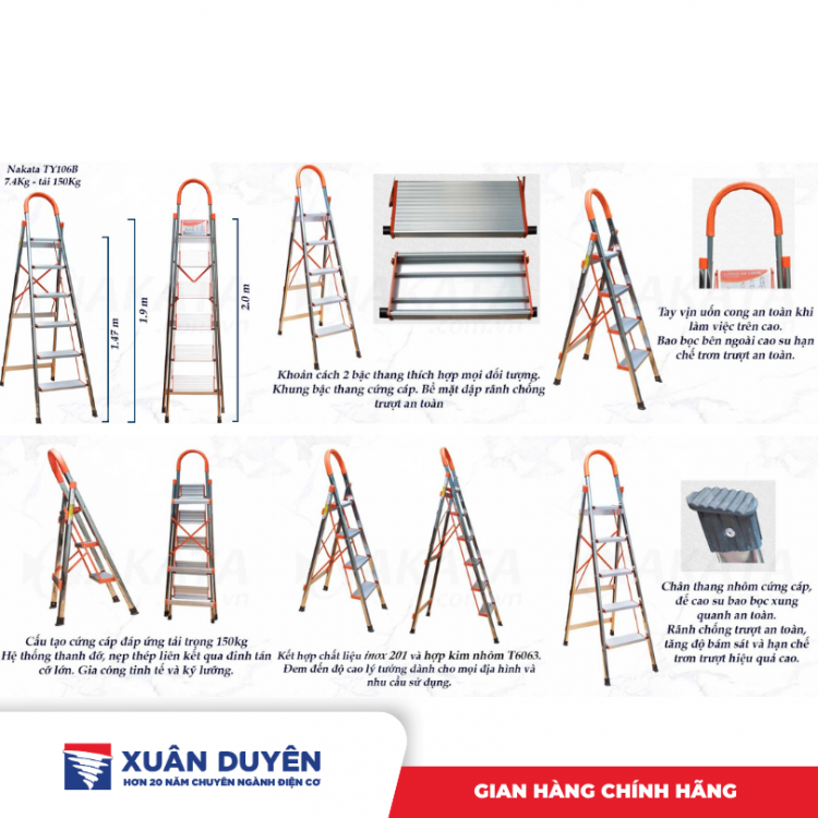Thang ghế 6 bậc Nakata TY106B