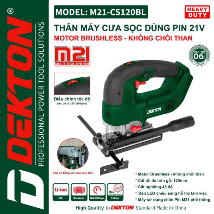 Máy cưa lọng pin 21V Dekton M21-CS120BL