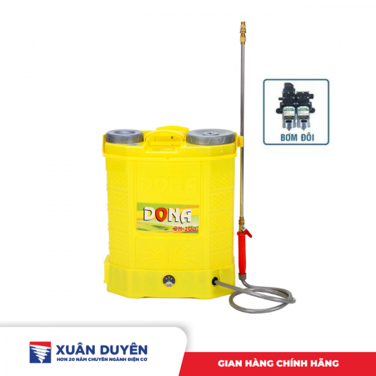 Bình xịt điện bộ bơm đôi Dona DN-20BD (20L, 12AH)