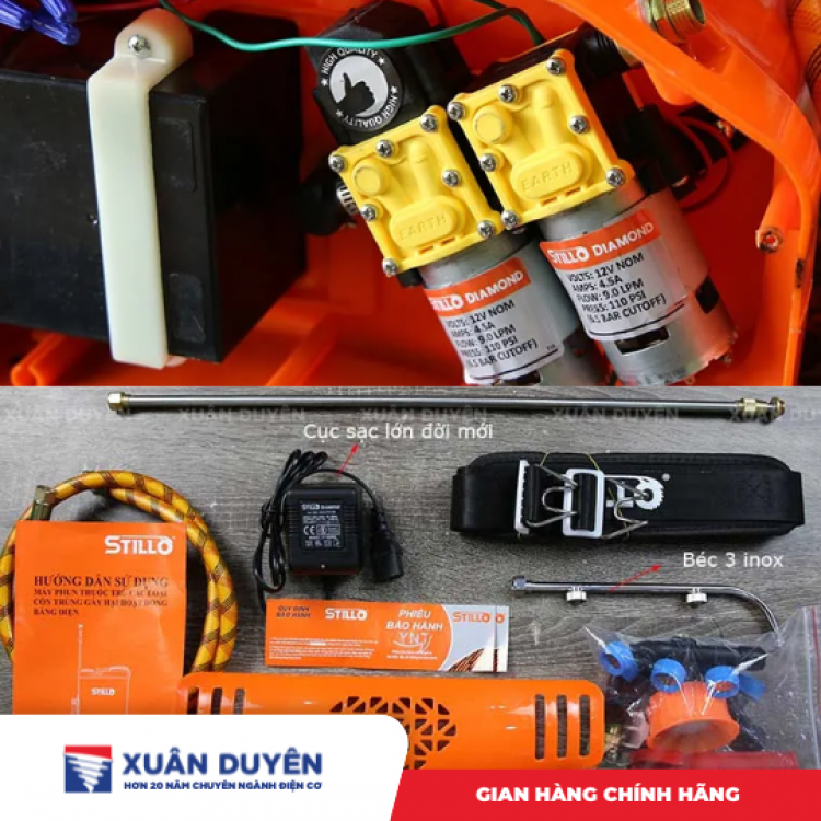 Bình xịt điện bộ bơm đôi Stillo GOLD STES 20GBD (20L, 12AH)
