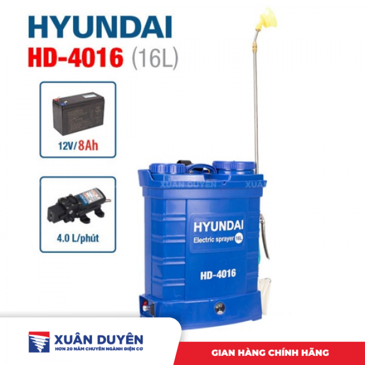 Bình xịt điện Hyundai HD-4016 (16L, 9AH)