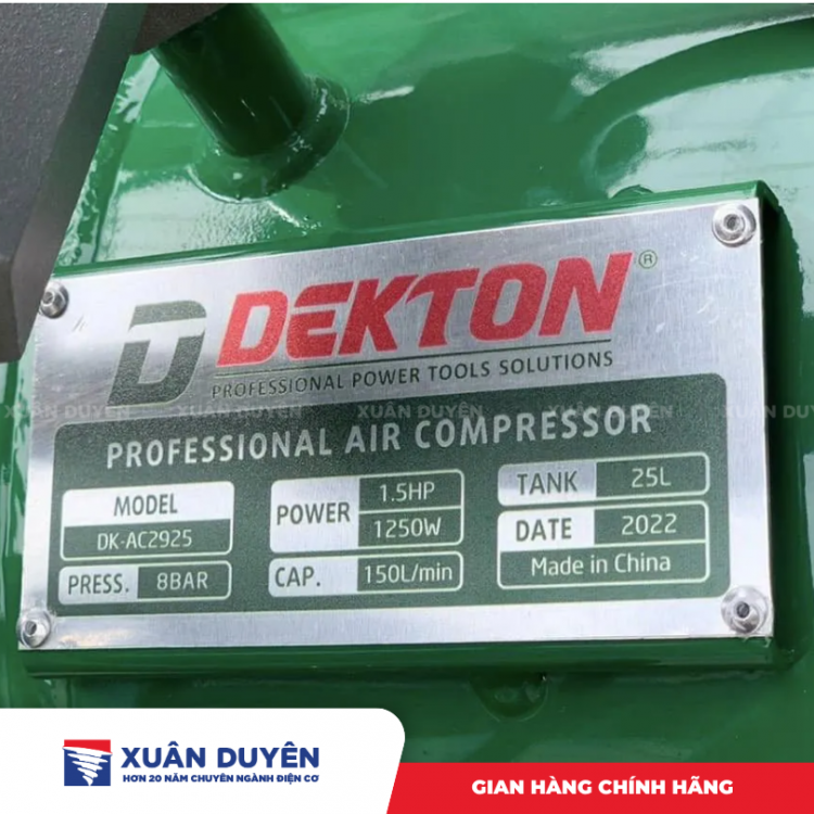 Máy nén khí không dầu Dekton 25L DK-AC2925