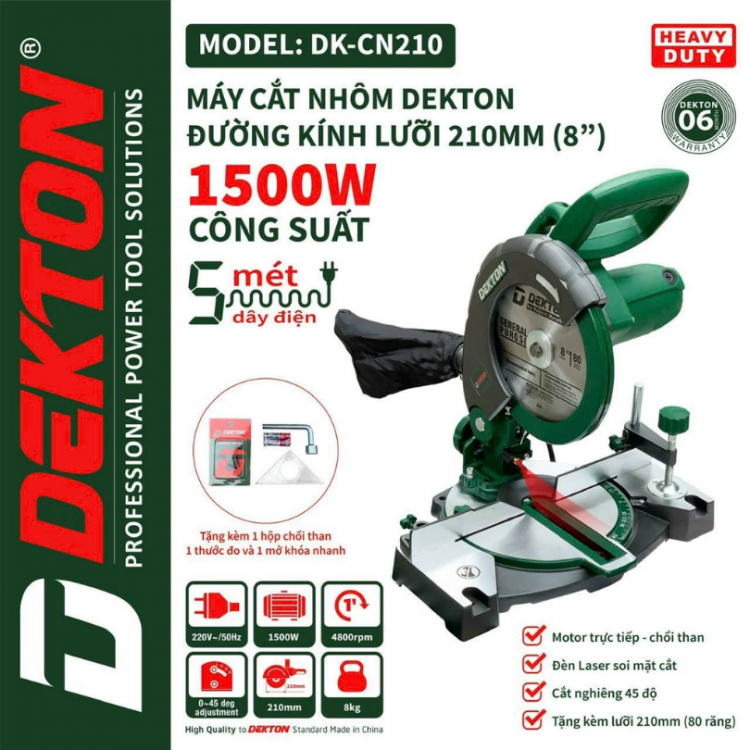 Máy cắt nhôm Dekton DK-CN210 (210MM, 1500W)