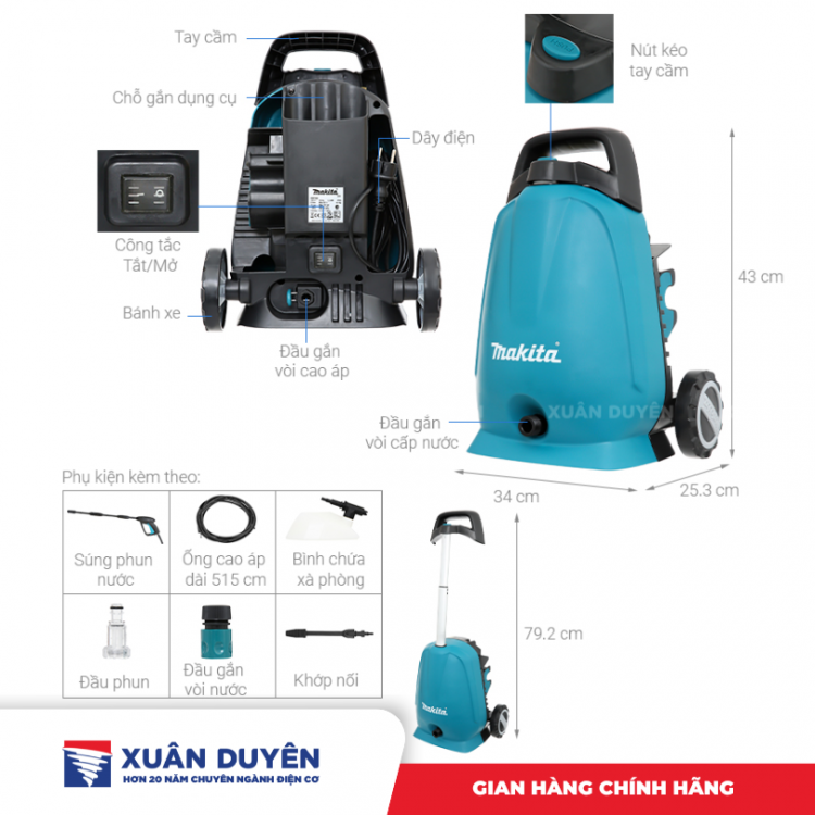 Máy xịt áp lực cao Makita HW102 (1300W)