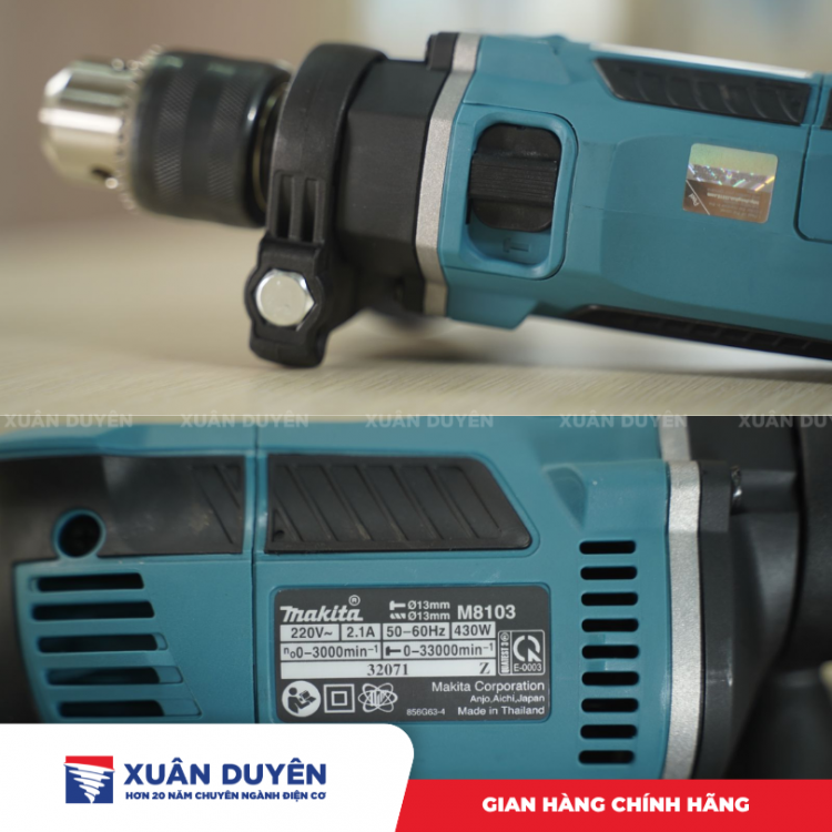 Máy khoan búa 26 phụ kiện Makita M8103KX2B (23MM, 430W)
