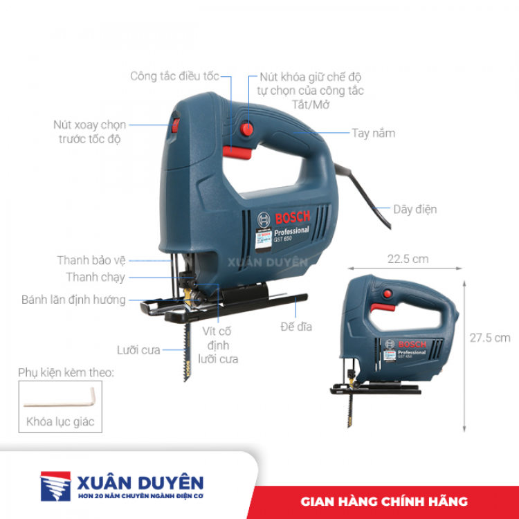 Máy cưa lọng Bosch GST 650 (65MM, 450W)