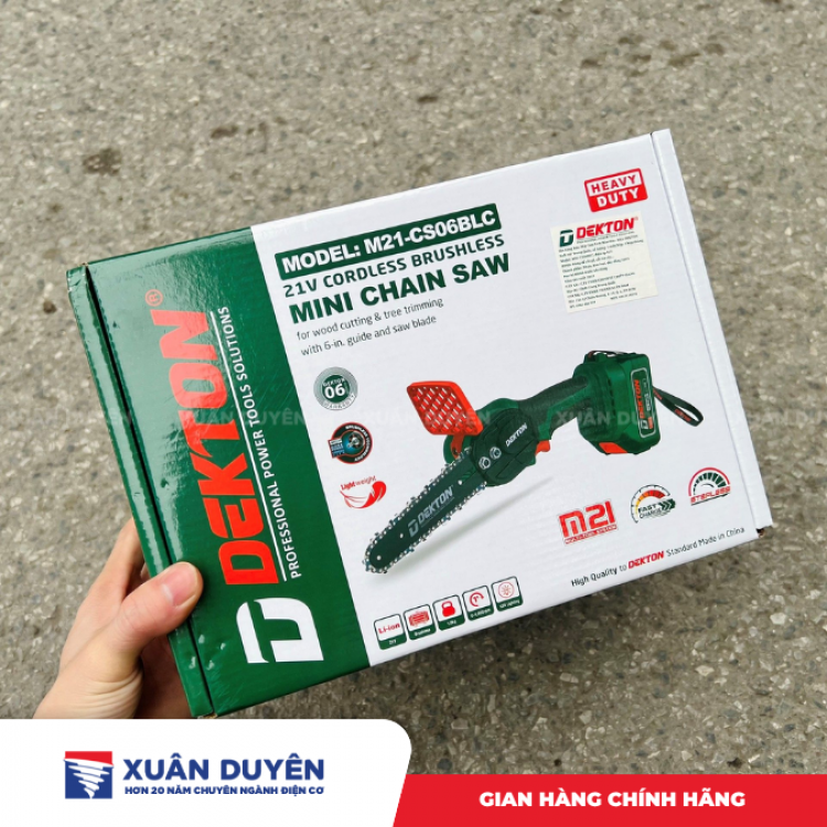 Máy cưa xích dùng pin 21V Dekton M21-CS06BLC (Chưa kèm pin sạc)
