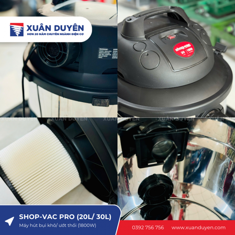 Máy hút bụi khô/ ướt thổi SHOP-VAC PRO (20L/ 30L)