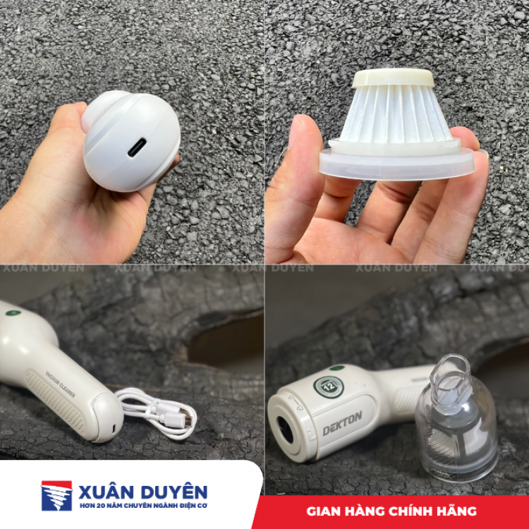 Máy hút bụi mini tích hợp pin 8V DV1 Dekton