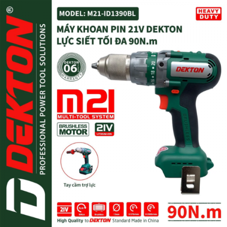 Máy khoan động lực dùng pin Dekton M21-ID1390BL (Chưa kèm pin sạc)