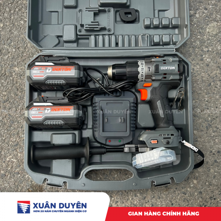 Máy khoan động lực dùng pin 21V Dekton M21-ID13100PLUS (thùng nhựa có tay cầm) (Chưa kèm pin sạc)