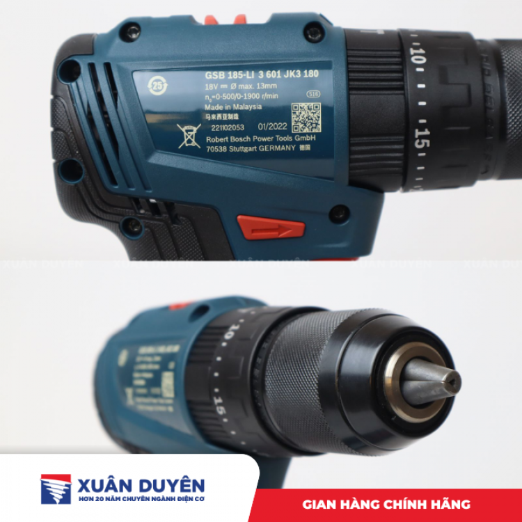 Máy khoan động lực dùng pin 18V Bosch GSB 185-LI