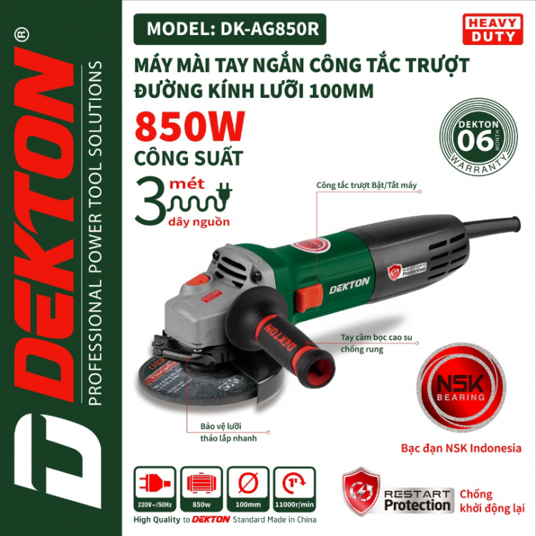 Máy mài góc Dekton DK-AG850R (1000W)