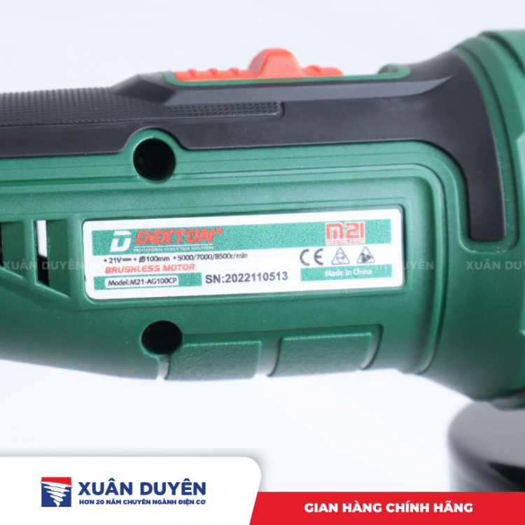 Máy mài góc dùng pin 21V Dekton M21-AG100CP01 (Chưa kèm pin sạc)