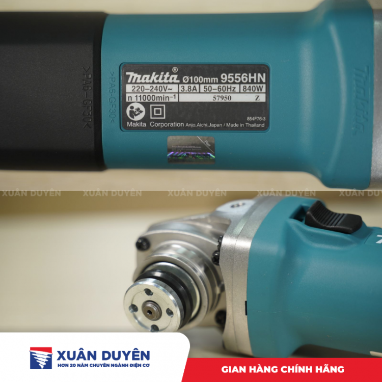 Máy mài góc Makita 9556HN (100MM, 840W, Công tắc trượt)