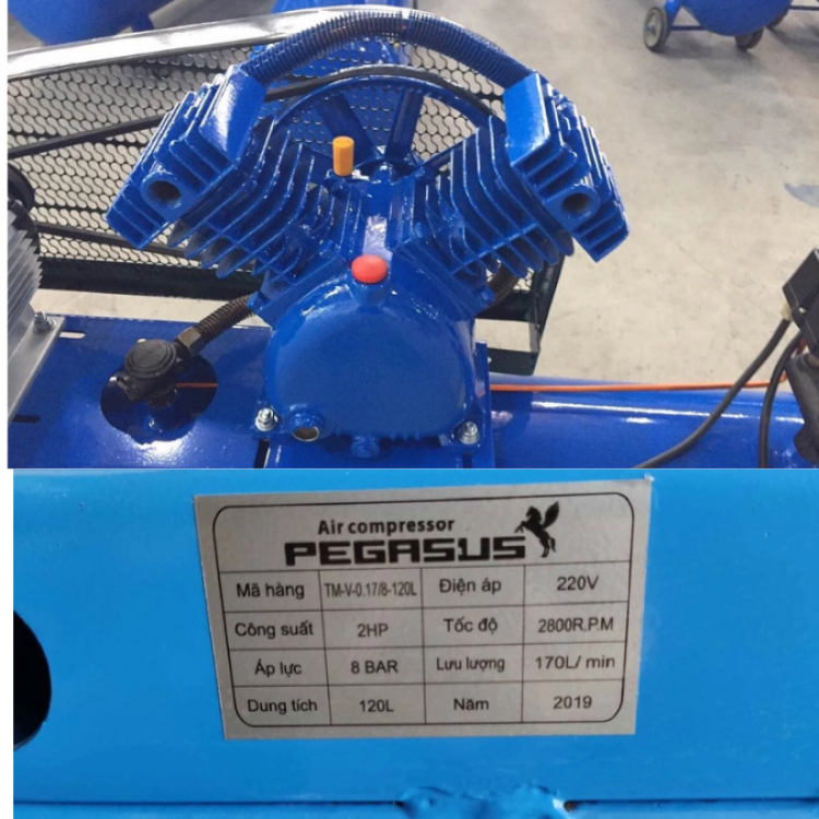 Máy nén khí Pegasus coro 2HP (TM-V-0.17/8-120L)