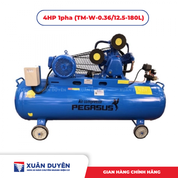 Máy nén khí Pegasus coro 4HP 1pha (TM-W-0.36/12.5-180L)