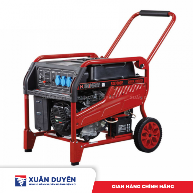 Máy phát điện chạy xăng 5KW Shineray SG7000E 5KW (có đề, có bánh xe đẩy)
