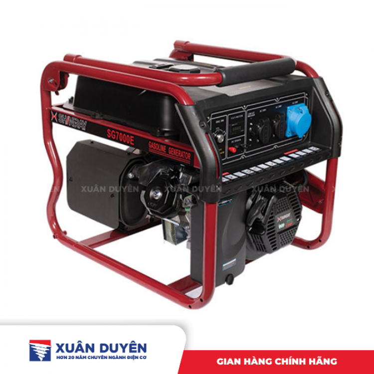 Máy phát điện chạy xăng 5KW Shineray SG7000E 5KW (có đề, có bánh xe đẩy)