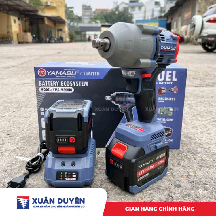Máy siết mở bu lông dùng pin 21V Yamasu YMS-M800BL