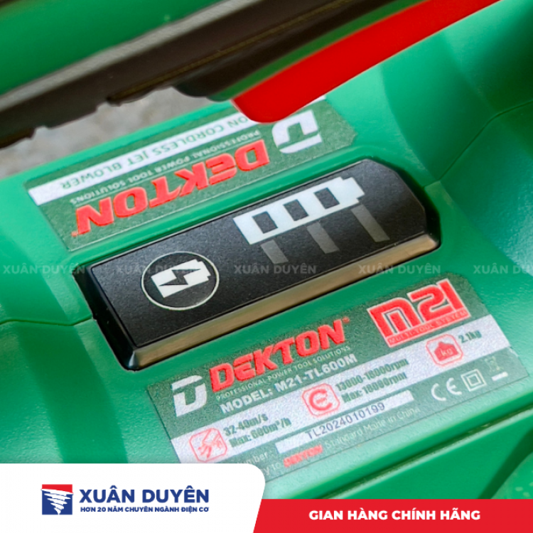 Máy thổi lá dùng pin 21V Dekton M21-TL600M (Chưa kèm pin sạc)