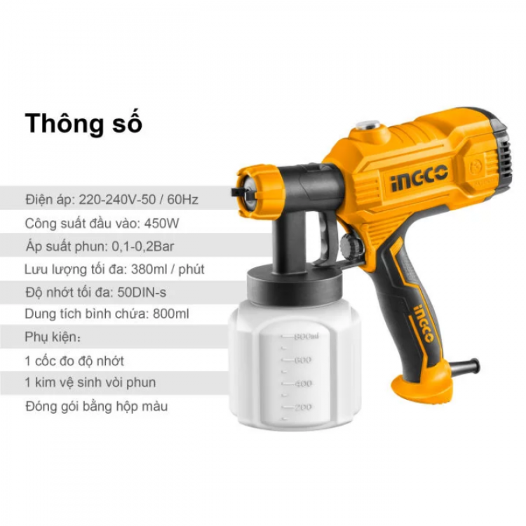 Súng phun sơn điện Ingco SPG3508
