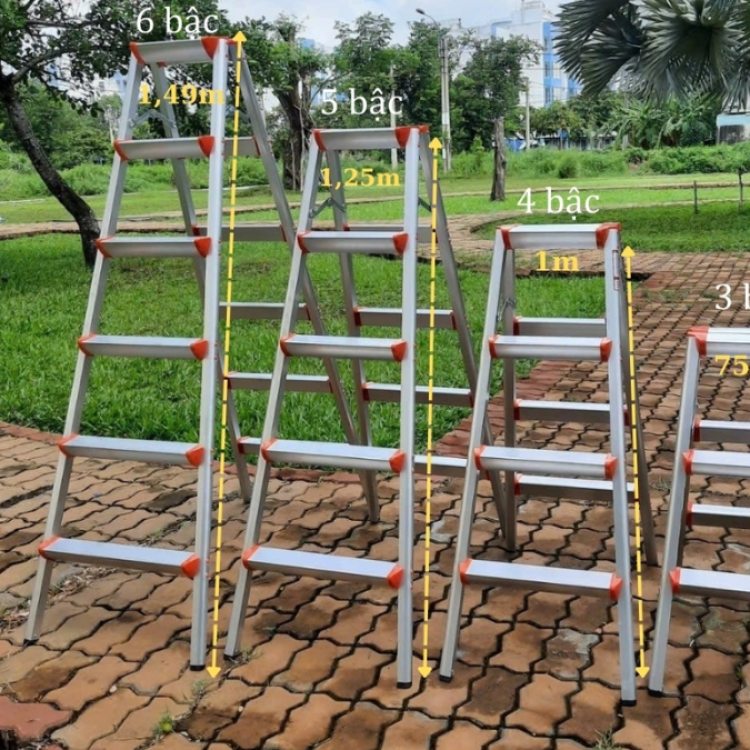Thang nhôm chữ A bậc bằng 6 bậc Nakata TM206