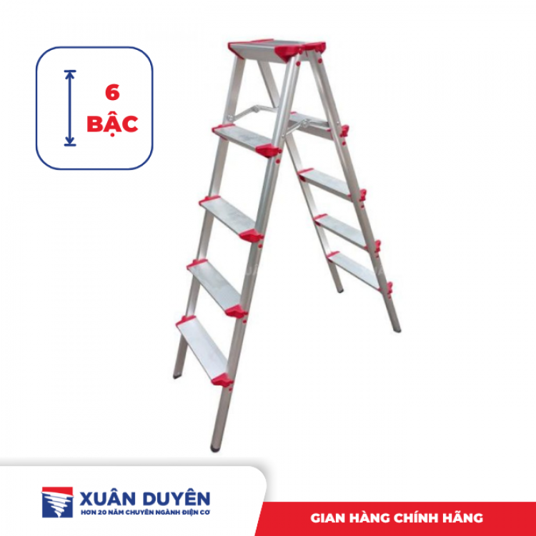 Thang nhôm chữ A bậc bằng 6 bậc Nakata TM206