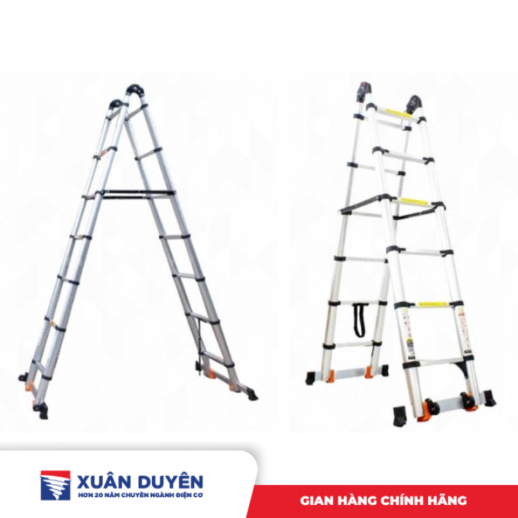 Thang nhôm đôi Nakata TY637 (chữ A 2.2m + 2.2m) màu đen
