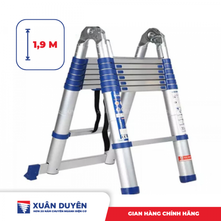 Thang nhôm đôi Nakata TYB636 (chữ A 1.9m + 1.9m) màu xanh