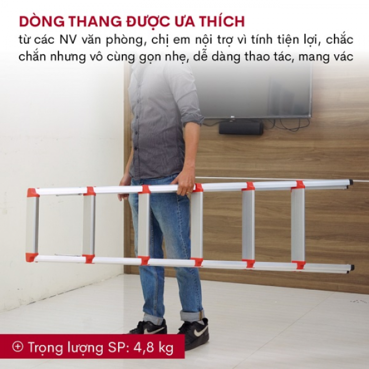 Thang nhôm chữ A bậc bằng 6 bậc Nakata TM206