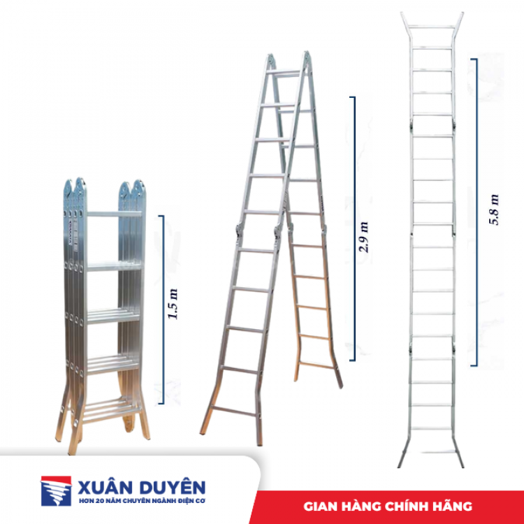 Thang nhôm xếp 5 bậc Nakata VN405 (5m8)
